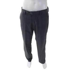 Statement Wool Mens Tailored Straight Leg Trouser Dress Pants Gray Size 34